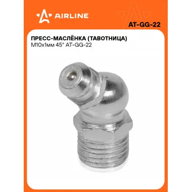 Пресс масленка тавотница для смазки M10x1мм 45° 10 шт AIRLINE AT-GG-22