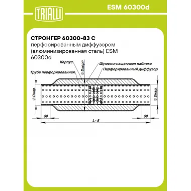 Стронгер 60300-83 с перфорированным диффузором (алюминизированная сталь) ESM 60300d TRIALLI