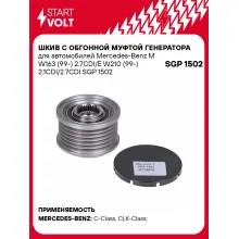 Шкив с обгонной муфтой генератора для автомобилей Mercedes-Benz M W163 (99-) 2.7CDI/E W210 (99-) 2.1CDI/2.7CDI SGP 1502 StartVolt
