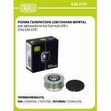 Ролик генератора (обгонная муфта) для автомобиля Kia Carnival (98-) 2.9d CM 6731 TRIALLI Ролик генератора (обгонная муфта) для автомобиля Kia Carnival (98-) 2.9d CM 6731 TRIALLI
