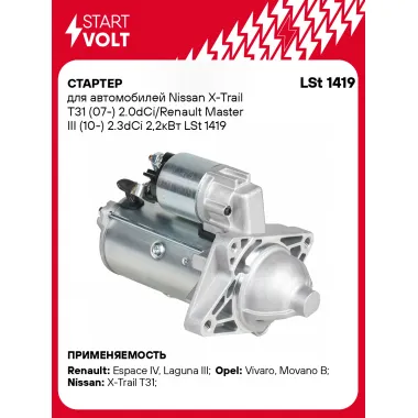 Стартер для автомобилей Nissan X-Trail T31 (07-) / Renault Master III (10-) LSt 1419