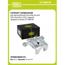 Суппорт тормозной для автомобилей Hyundai Accent (05-)/Kia Rio II (05-) задний правый d=31мм CF 084718 TRIALLI