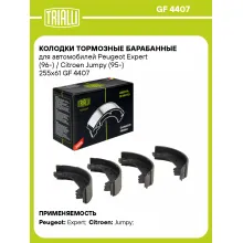 Колодки тормозные барабанные для автомобилей Peugeot Expert (96-) / Citroen Jumpy (95-) 255x61 GF 4407 TRIALLI