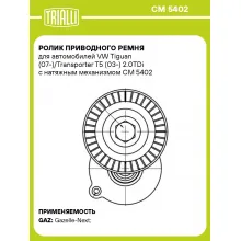 Ролик приводного ремня для автомобилей VW Tiguan (07-)/Transporter T5 (03-) 2.0TDi с натяжным механизмом CM 5402 TRIALLI