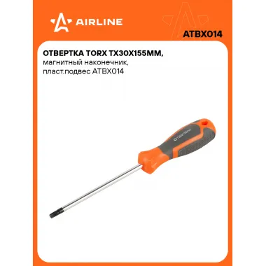 Отвертка TORX TX30x155мм, магнитный наконечник, пласт.подвес ATBX014 AIRLINE