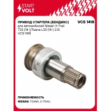Привод стартера (бендикс) для автомобилей Nissan X-Trail T32 (14-)/Teana L33 (14-) 2.5i VCS 1418 StartVolt