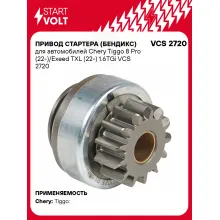 Привод стартера (бендикс) для автомобилей Chery Tiggo 8 Pro (22-)/Exeed TXL (22-) 1.6TGi VCS 2720 StartVolt