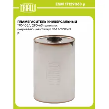 Пламегаситель универсальный 170-105/L 290-63 прямоток (нержавеющая сталь) ESM 17129063 p TRIALLI