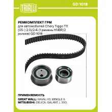 Ремкомплект ГРМ для автомобилей Chery Tiggo T11 (05-) 2.0i/2.4i (1 ремень HNBR/2 ролика) GD 1018 TRIALLI