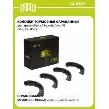 Колодки тормозные барабанные для автомобилей Honda Civic VI (95-) GF 4599 TRIALLI