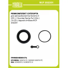 Ремкомплект суппорта для автомобилей Kia Sorento II (09-) / Hyundai Santa Fe II (06-) / III (12-) задний d=43мм RCF 202201 TRIALLI