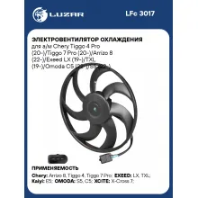 Электровентилятор охлаждения для автомобилей Chery Tiggo / Exeed LX LUZAR LFc 3017