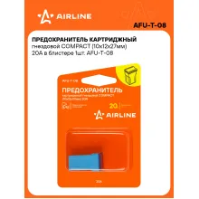 Предохранитель картриджный гнездовой COMPACT (10x12x27мм) 20А в блистере 1шт. AFU-T-08 AIRLINE