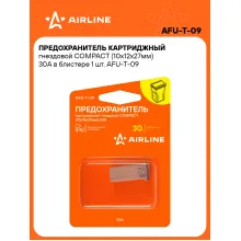 Предохранитель картриджный гнездовой COMPACT (10x12x27мм) 30А в блистере 1 шт. AFU-T-09 AIRLINE