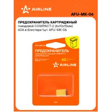 Предохранитель картриджный гнездовой COMPACT-2 (6x10x15мм) 60А в блистере 1шт. AFU-MK-06 AIRLINE