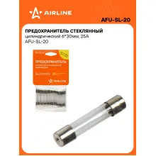 Предохранитель стеклянный цилиндрический 6*30мм, 25А AFU-SL-20 AIRLINE Предохранитель стеклянный цилиндрический 6*30мм, 25А AFU-SL-20 AIRLINE