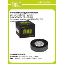 Ролик приводного ремня для автомобилей Hyundai Solaris/Kia Rio (10-) 1.4i/1.6i (опорный) (подшипник NSK/NTN) CM 0802N TRIALLI