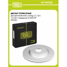 Диски тормозные для автомобилей Lixiang L7 / L8 / L9 (22-) передние d=359 DF 190138 TRIALLI Диски тормозные для автомобилей Lixiang L7 / L8 / L9 (22-) передние d=359 DF 190138 TRIALLI