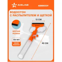 Водосгон для автомобиля с распылителем и щеткой из микрофибры для окон и стекол 13 см AIRLINE ABMN009