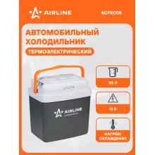 Холодильник 30 л, 12 В автомобильный термоэлектрический AIRLINE ACFK005