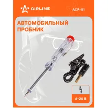 Пробник автомобильный с лампой и проводом пластик/металл 6/12/24В 140мм ACP-01 AIRLINE