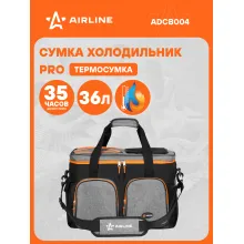 Сумка-холодильник (термосумка) PRO, 36л, 44*33*25см, водонепр., чер./сер. ADCB004 AIRLINE