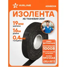Изолента ХБ прорезиненная 16 мх19 мм AIRLINE ADHB004