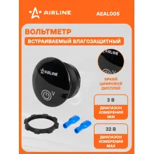Вольтметр автомобильный цифровой 12/24 В влагозащищенный AIRLINE AEAL005