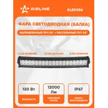 Балка светодиодная на автомобиль двухрядная, LED комбинированный свет, SHCHNOST_VT# 12/24 В AIRLINE ALED056