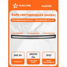 Балка светодиодная на автомобиль двухрядная, LED комбинированный свет, SHCHNOST_VT# 12/24 В AIRLINE ALED058