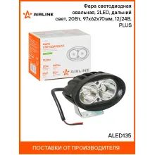 Фара светодиодная овальная, 2LED, направленный свет, 20Вт, 97x62x70мм, 12/24В, PLUS ALED135 AIRLINE