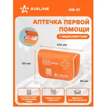 Аптечка дорожная автомобильная, органайзер в автомобиль / пластиковый футляр AM-01 AIRLINE AM-01