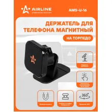 Держатель для телефона автомобильный на лобовое стекло и торпедо / аксессуары для машины AIRLINE AMS-U-16