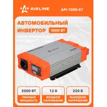 Инвертор автомобильный 12 В 220 В 1000 Вт AIRLINE API-1000-07