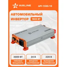 Инвертор автомобильный 24 В 220 В 1500 Вт AIRLINE API-1500-10