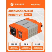 Инвертор автомобильный 12 В 220 В 300 Вт AIRLINE API-200-02