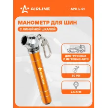 Манометр автомобильный для шин 3,5 атм, линейный AIRLINE APR-L-01