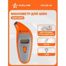 Манометр автомобильный для шин 7 атм, цифровой ЖК дисплей AIRLINE APR-MD-06
