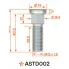Шпилька колесная M12x1,5x28,5x45,5, d посадки 14,3, дакромет для а/м Toyota/Mazda/Hyundai ASTD002 AIRLINE