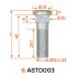Шпилька колесная M12x1,25x28,7x47, d посадки 14,4, дакромет для а/м Nissan/Subaru/Infiniti ASTD003 AIRLINE