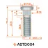 Шпилька колесная M12x1,5x28,5x42,5, d посадки 12,2, дакромет для а/м Honda ASTD004 AIRLINE