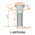 Шпилька колесная M12x1,5x27x42,5, d посадки 14,4, дакромет для а/м Toyota/Mitsubishi ASTD006 AIRLINE