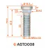 Шпилька колесная M12x1,5x33x46,5, d посадки 14,5, дакромет для а/м Toyota/Lexus ASTD008 AIRLINE