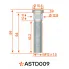 Шпилька колесная M12x1,5x43,2x59, d посадки 12,8, дакромет для а/м Chevrolet/Opel/Hummer ASTD009 AIRLINE