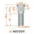 Шпилька колесная M14x1,5x30x50,5, d посадки 16,3, дакромет для а/м Toyota/Lexus ASTD011 AIRLINE