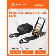 Ремень стяжной PRO с храповиком для крепления груза массой 15 т длина 8 м AIRLINE ASTT004