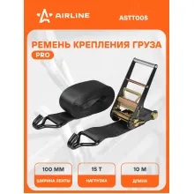 Ремень стяжной PRO с храповиком для крепления груза массой 15 т длина 10 м AIRLINE ASTT005