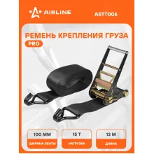 Ремень стяжной PRO с храповиком для крепления груза массой 15 т длина 12 м AIRLINE ASTT006