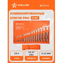 Набор ключей комбинированных рожковых/накидных PRO 8,9,10,11,12,13,14,15,16,17,19,21,22,24,27,30,32мм в сумке AIRLINE Набор ключей комбинированных рожковых/накидных PRO 8,9,10,11,12,13,14,15,16,17,19,21,22,24,27,30,32мм в сумке AIRLINE