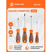Набор отверток 4 шт крестовые и прямые AIRLINE AT-4-43